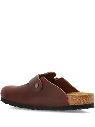 Birkenstock Boston Wb Buckle Strap Mule In Brown