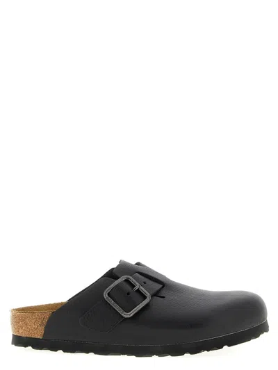 Birkenstock Boston Buckle-fastening Mules In Black