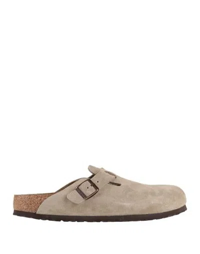 Birkenstock Boston Woman Mules & Clogs Light Grey Size 8 Leather In Gray