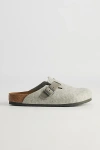 Birkenstock Boston Wool Felt Clog In Light Grey