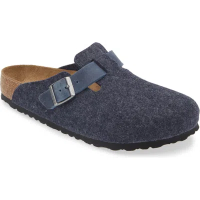 Birkenstock Boston Wool Felt Clog In Midnight