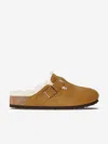 Birkenstock Women Boston Shearling Clog Sandals In Brown