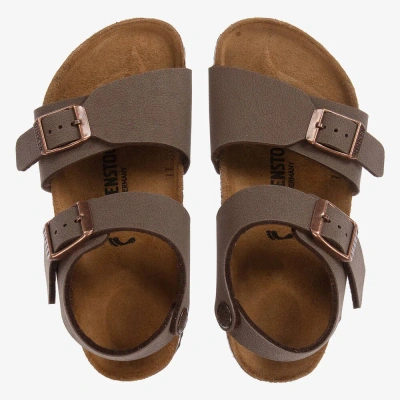 Birkenstock Kids' Boys Brown Faux Leather Sandals