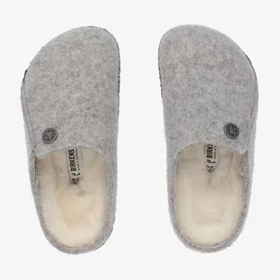 Birkenstock Kids' Boys Grey Felted Wool Slippers In Grey