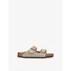 Birkenstock Boys Taupe Kids Arizona Two-strap Suede Sandals 4-9 Years