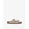 Birkenstock Boys Taupe Kids Arizona Two-strap Suede Sandals 4-9 Years In Taupe