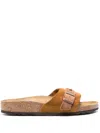 Birkenstock Cork Sole Open Toe Sandal In Brown