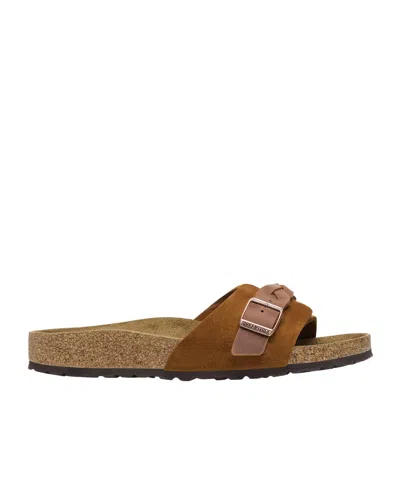 Birkenstock Braided-strap Leather Sandals In Brown