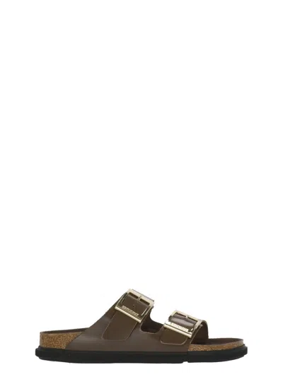 Birkenstock Brown Arizona Droplet Buckle Slippers