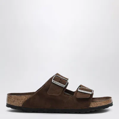 Birkenstock Brown Arizona Slides With Soft Footbed In Suede
