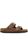 Birkenstock Brown Calfskin Arizona Sandals With Adjustable Straps