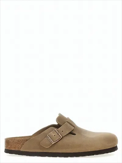 Birkenstock Brown Leather Mule With Adjustable Buckle