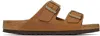 Birkenstock Brown Regular Arizona Sandals In Cognac Oiled Leather