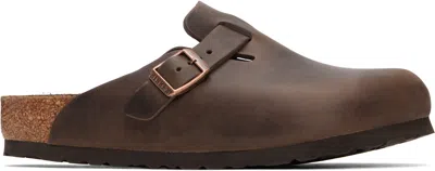 Birkenstock Brown Regular Boston Slip-on Loafers In Habana
