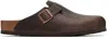 Birkenstock Brown Regular Boston Slip-on Loafers In Habana Oiled Leather