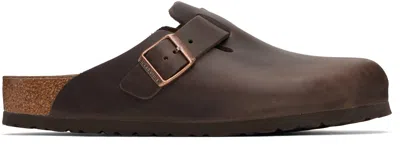 Birkenstock Brown Regular Boston Slip-on Loafers In Habana Oiled Leather