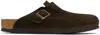 Birkenstock Brown Regular Boston Soft Footbed Slip-on Loafers In Mocha