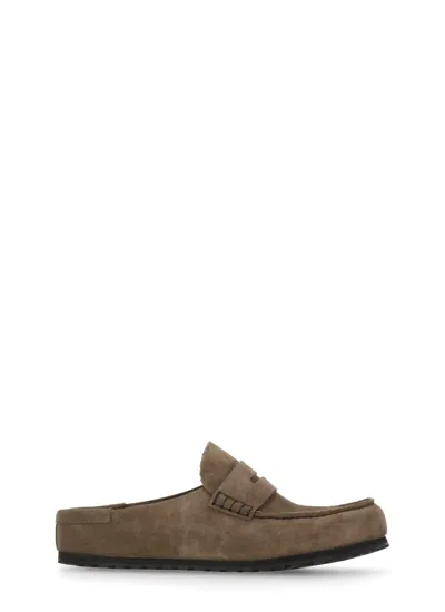Birkenstock Brown Suede Leather Slippers