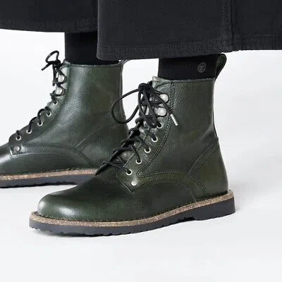Pre-owned Birkenstock Bryson Thyme Men's Regular/wide Width Combat Boots Leather Laces Gre