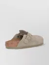 Birkenstock Buckle Cork Suede Mules In Neutrals
