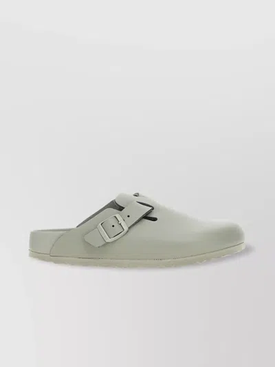 Birkenstock Boston Exquisite Leather Buckle Clogs In Grey