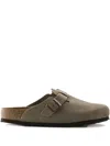 Birkenstock Buckle-fastening Suede Sandals In Brown