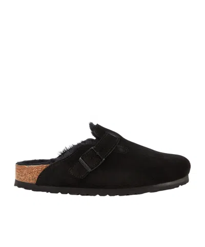 Birkenstock Buckle Mules In Black