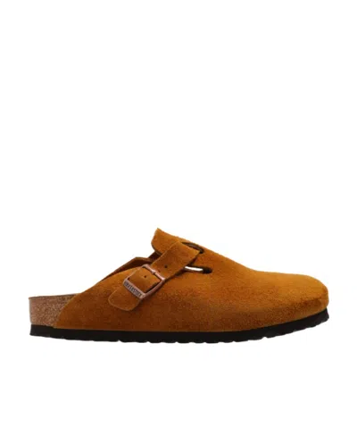 Birkenstock Mink Suede Leather Boston Mule In Multi