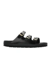 Birkenstock Florida Dbuckle Exquisite Shine Fit S Shoes In Black