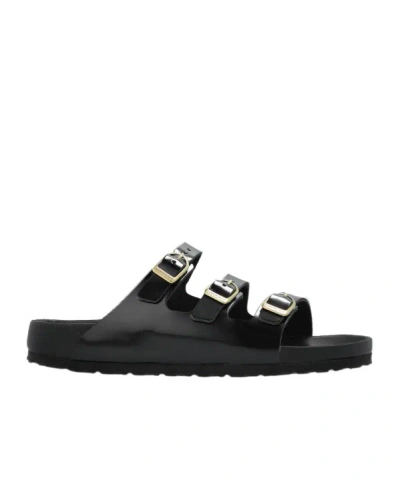 Birkenstock Buckle Slippers In Black