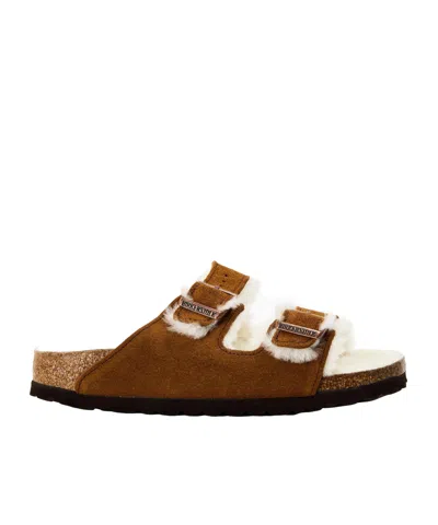 Birkenstock Buckle Slippers In Brown