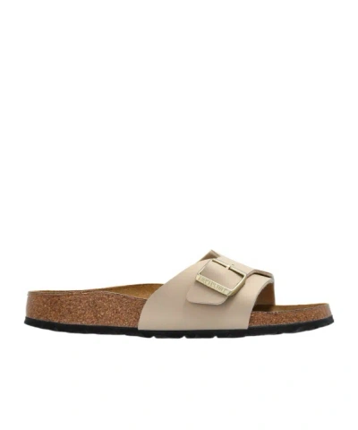Birkenstock Buckle Slippers In Nude