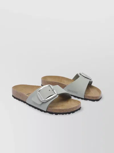 Birkenstock Buckle Suede Sandals Textured Sole In Green