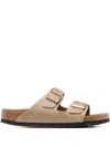 Birkenstock Buckled Leather Sandals In Brown