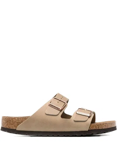 Birkenstock Buckled Leather Sandals In Brown