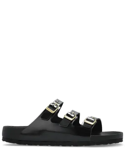 Birkenstock Buckled Slides In Black
