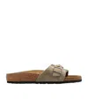 Birkenstock Buckled Suede Sandals In Brown