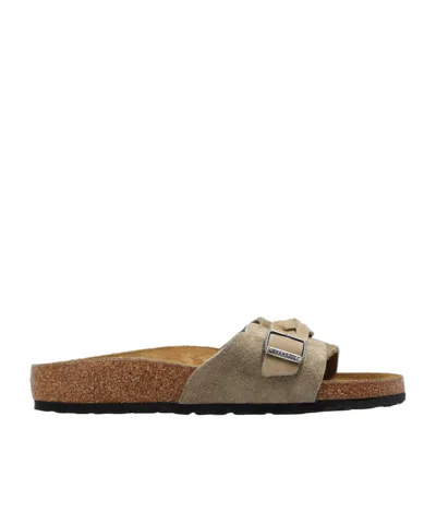 Birkenstock Buckled Suede Sandals In Brown