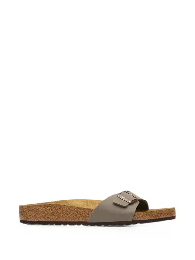 Birkenstock Buckle-fastening Slides In Gray