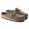 Birkenstock Buckley 1019462 Clogs Unisex 7w-5m Gray Taupe Suede Shoes Zpo3590 In Neutral