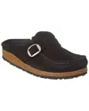Birkenstock Black Buckley Shearling Suede Slip-on Shoes In Black