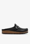Birkenstock Buckley Oiled Leather Flat Mules In Black