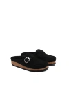 Birkenstock Buckley Suede Clogs In Black