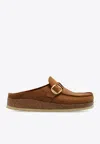 Birkenstock Women's Buckley Shearling Slip On Shoes In Tea In Cognac
