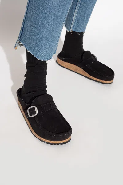 BIRKENSTOCK BIRKENSTOCK ‘BUCKLEY’ SUEDE SLIDES