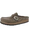Birkenstock Buckley Suede Moccasin Clog In Grey Taupe At Urban Outfitters In Grey