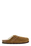Birkenstock Camel Suede Boston Slippers