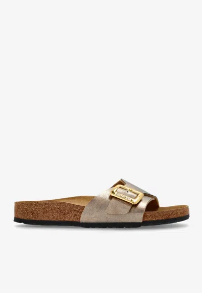 Birkenstock Catalina Cushion-buckle Flat Slides In Gold