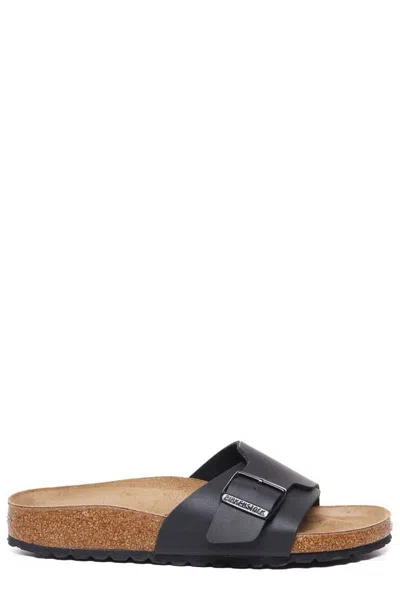Birkenstock Womens Black Catalina Single-strap Flat Faux-leather Sandals