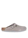 Birkenstock Boston Shearling-lined Suede Clogs In Grey